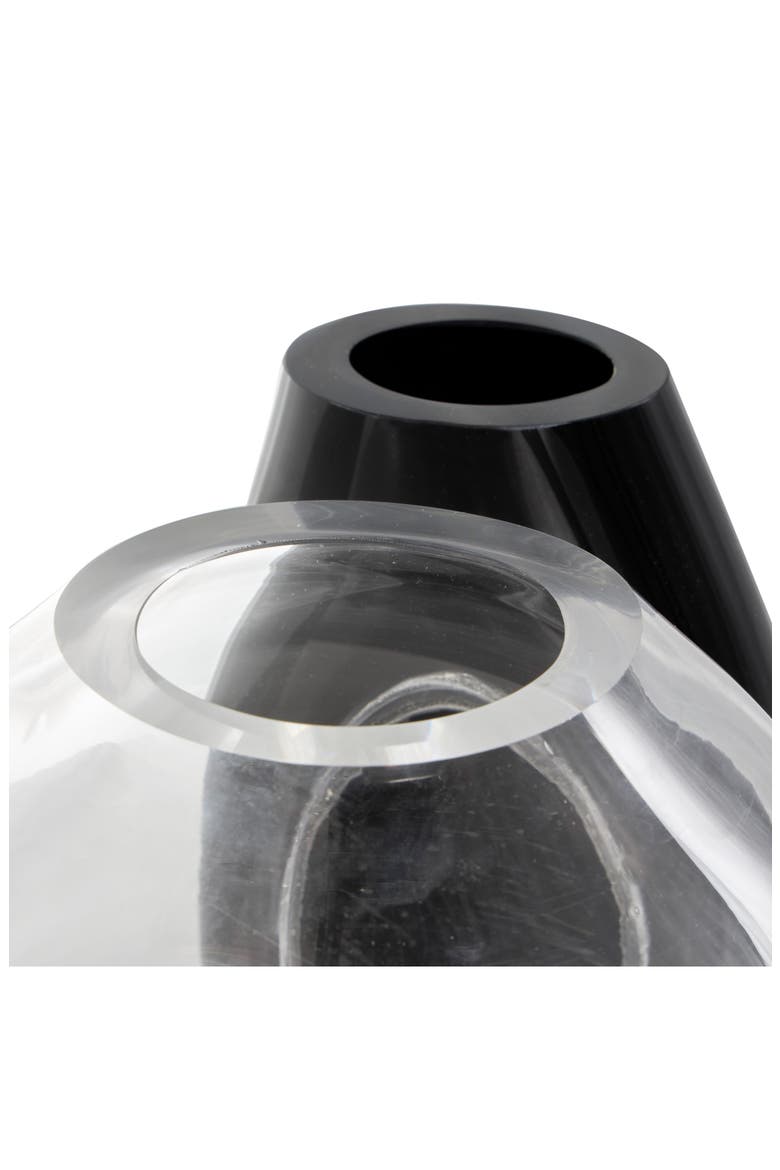 Two-Tone Recycled Glass Vase, Alternate, color, BLACK