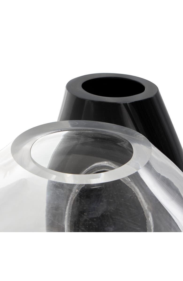 VIVIAN LUNE HOME Two-Tone Recycled Glass Vase, Alternate, color, Black