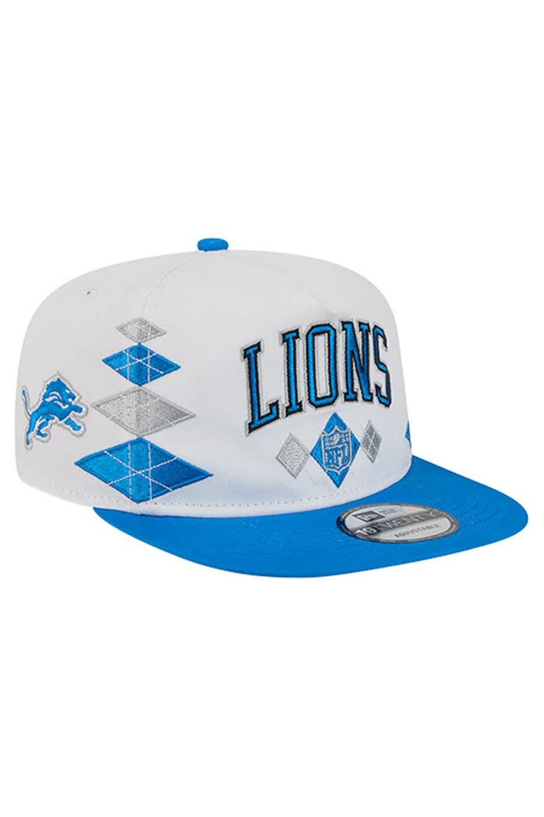 Men's New Era  White Detroit Lions Argyle 19TWENTY Adjustable Hat, Main, color, White