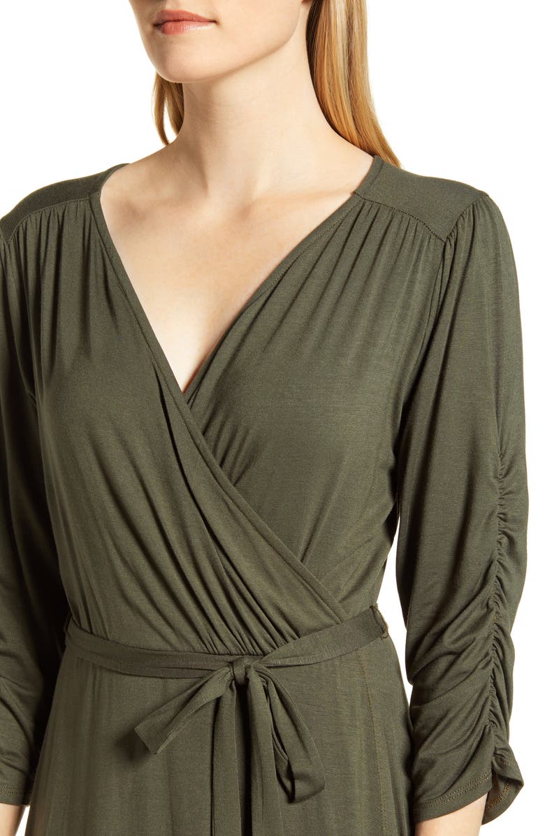 Loveappella Tie Waist Wrap Dress, Alternate, color, 