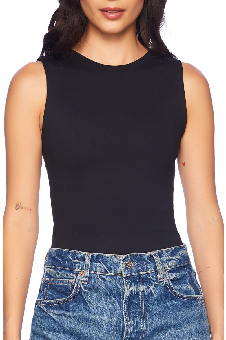 Crewneck Knit Tank, Main, color, BLACK