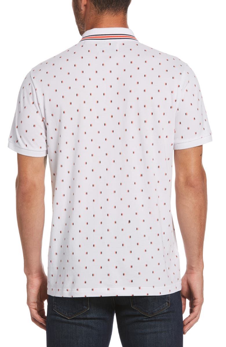 Original Penguin Diamond Print Tipped Organic Cotton Piqué Polo, Alternate, color, 
