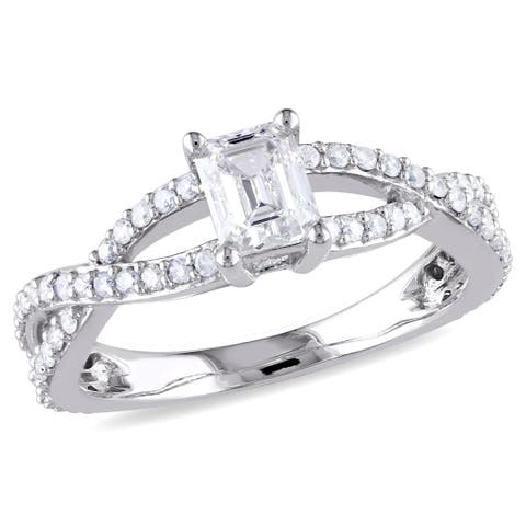 Diamond Emerald-Cut Infinity Engagement Ring 14k