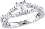 Julianna B. Diamond Emerald-Cut Infinity Engagement Ring 14k