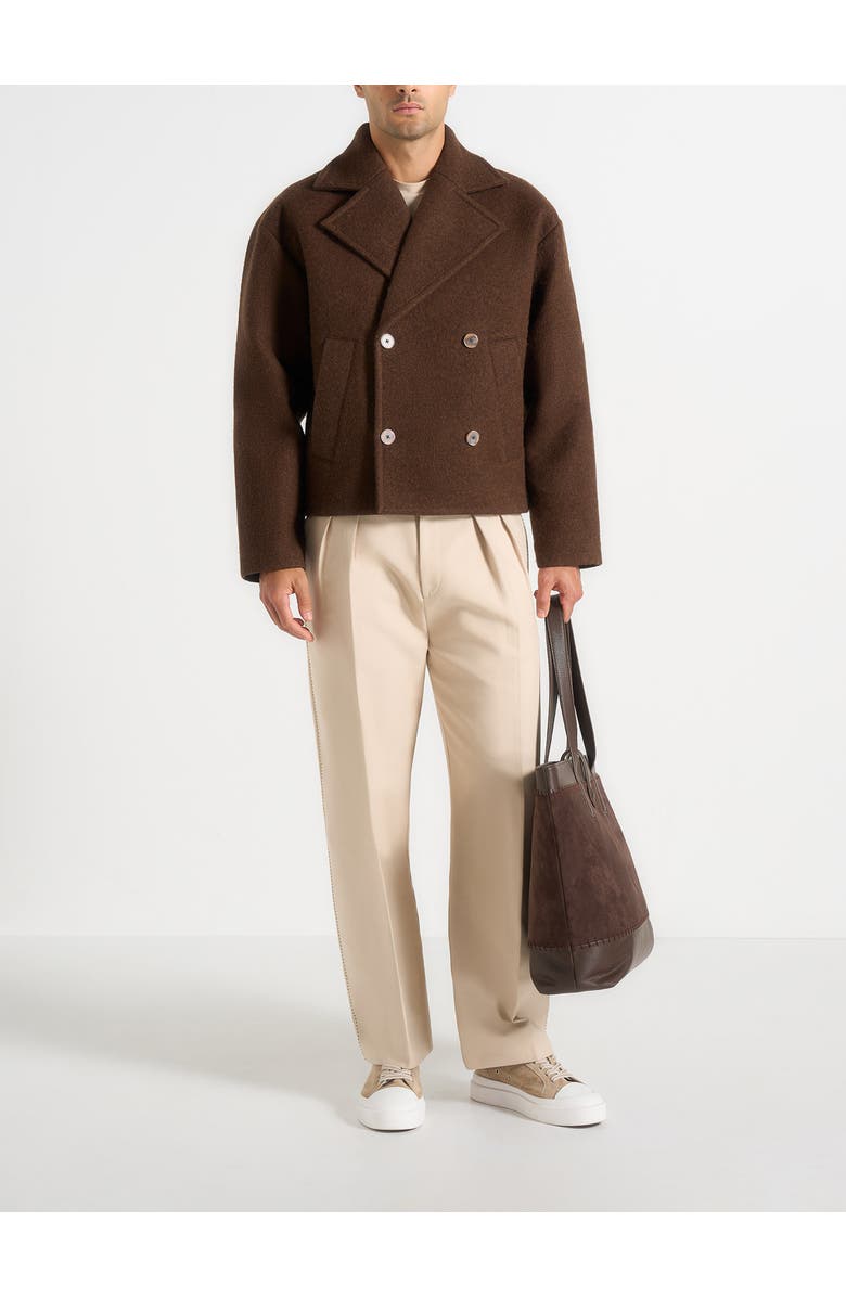 Manière De Voir Mika Unisex Double Breasted Jacket, Alternate, color, Brown