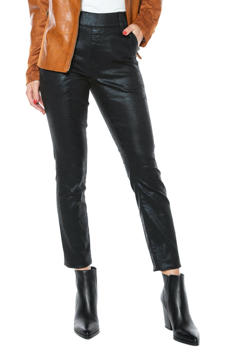 Juicy Couture Faux Snakeskin Pants, Main, color, Black