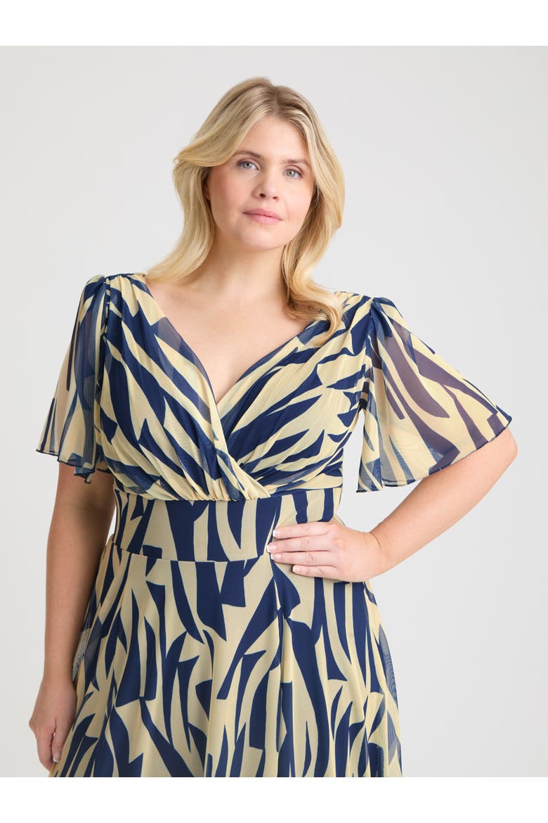 Victoria Brush Angel Sleeve Midi Dress, Alternate, color, Marine Ivory