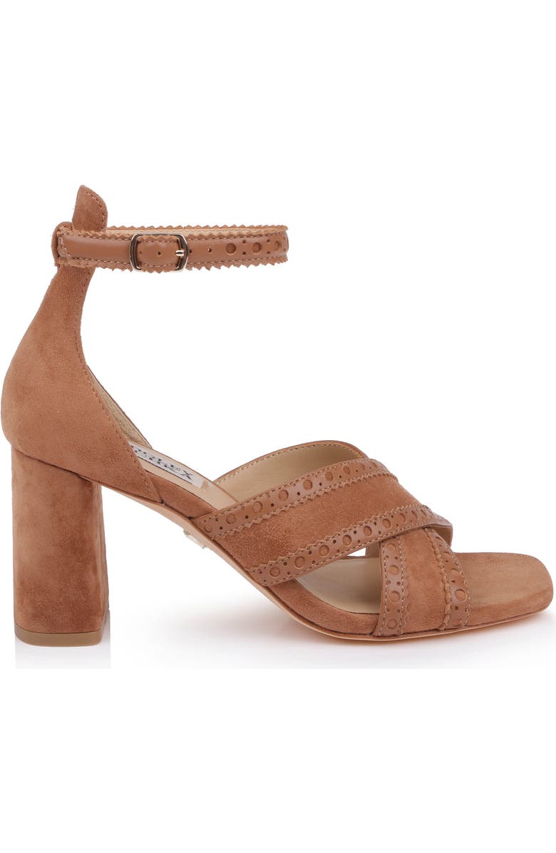 Badgley Mischka Collection Yanni Ankle Strap Sandal, Alternate, color, Coffee Suede