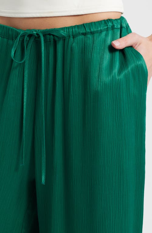 Nation Ltd Kali Plissé Wide Leg Drawstring Pants In Forest