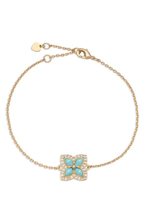 Sabrina 14k Gold Plated Floral Chain Bracelet