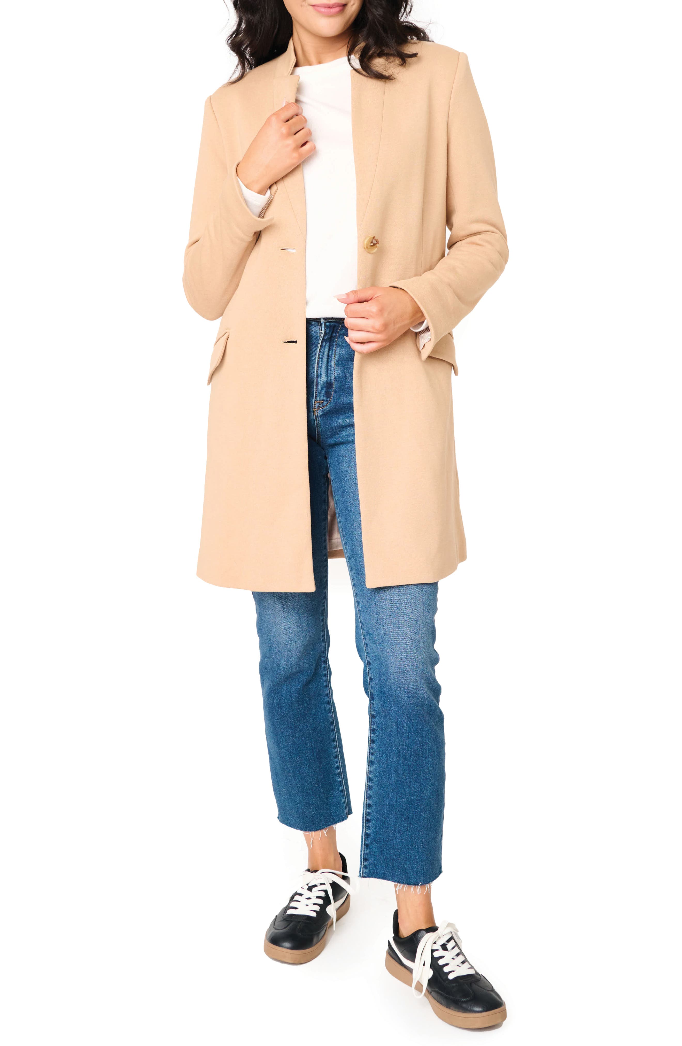 Notch Collar Cotton Blend Jacket - image 3