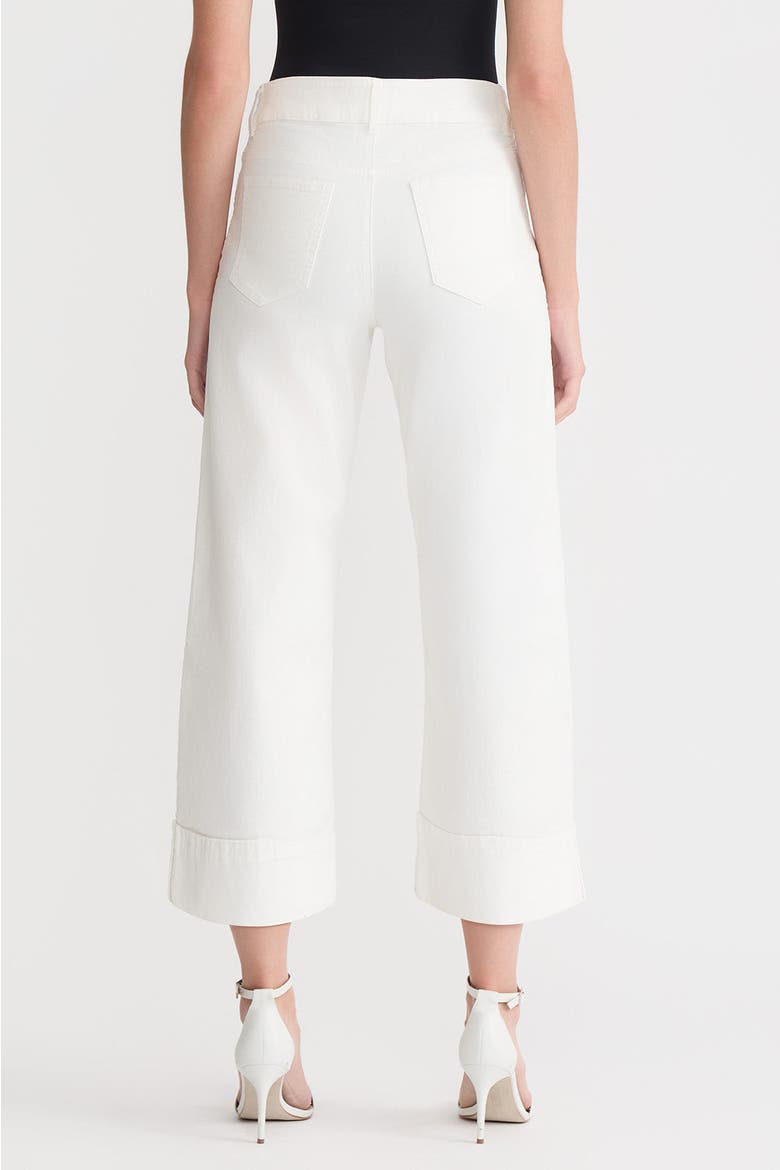 x Family Savvy Cropped Wide-Leg Jeans, Alternate, color, White