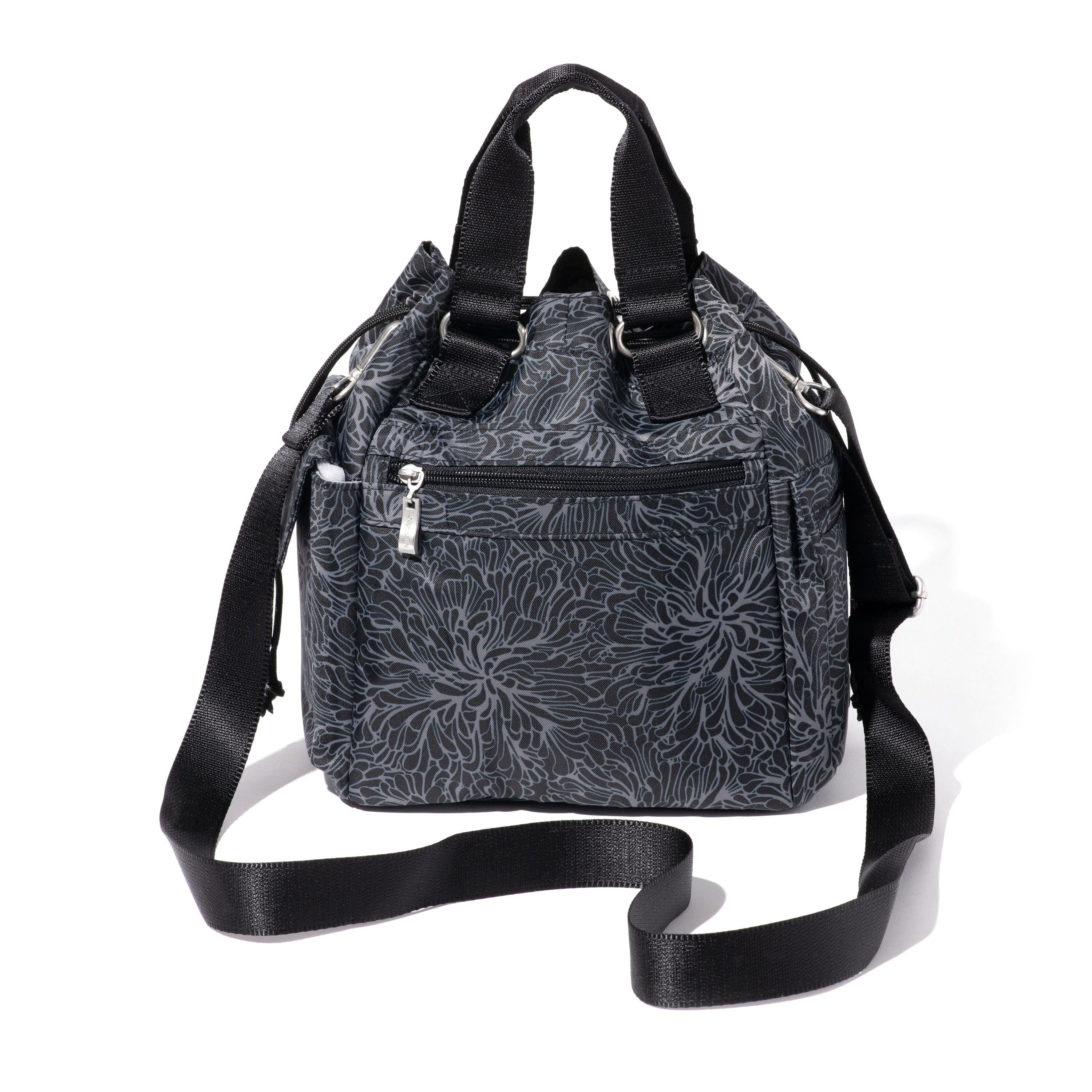 BAGGALLINI Modern Everywhere Drawstring Crossbody Bucket Bag, Alternate, color, Midnight Blossom Print