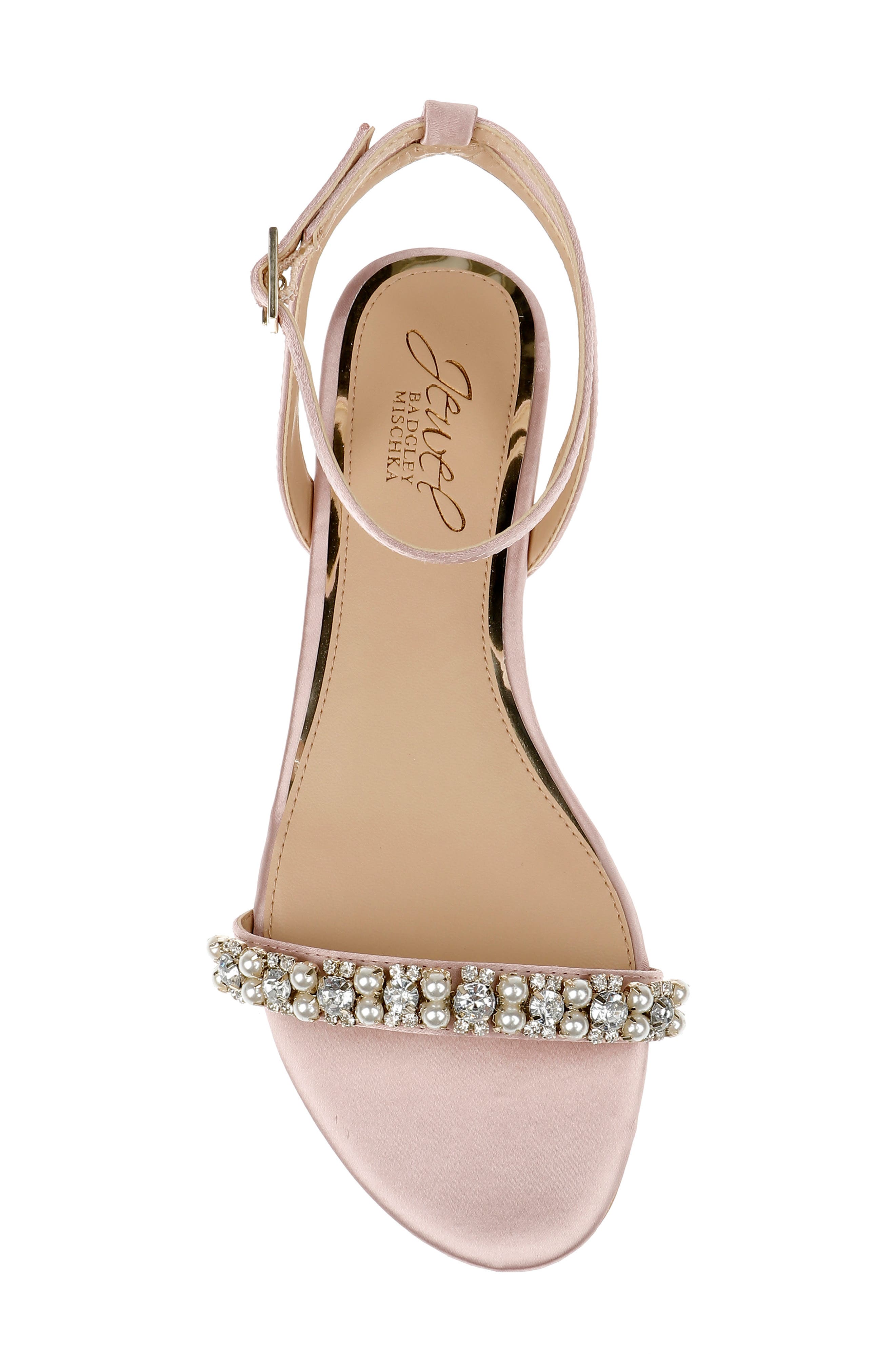 Jewel Badgley Mischka Daria Ankle Strap Sandal, Alternate, color, Pale Pink