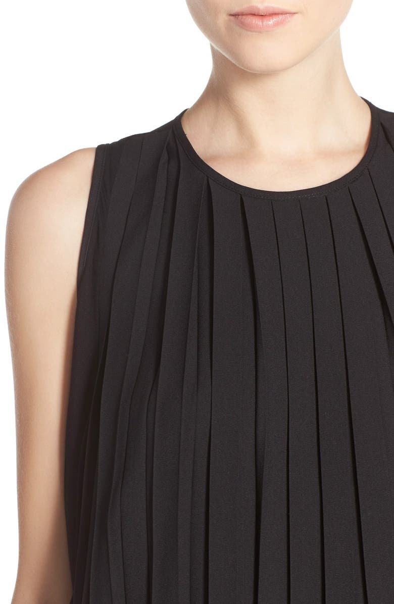 French Connection 'Polly' Pleated Sleeveless Shift Dress, Alternate, color, 