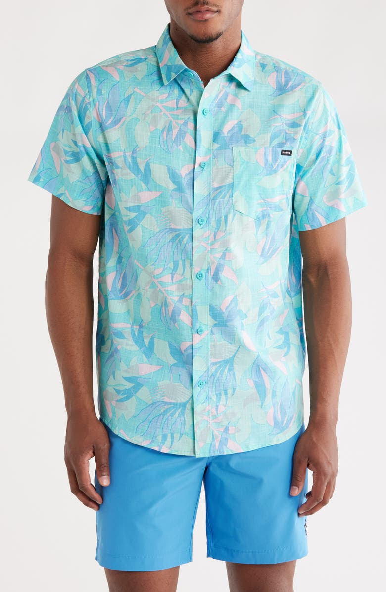 Hurley Aticama Short Sleeve Cotton Button-Up Shirt, Main, color,