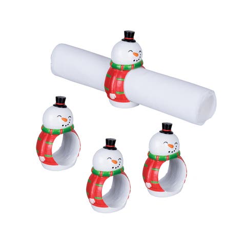 Snowman Napkin Rings Set of 4