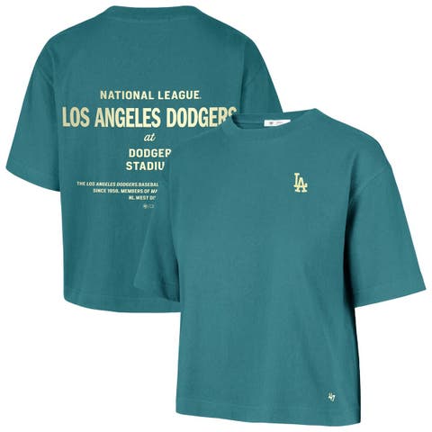 Women's '47  Teal Los Angeles Dodgers Contemporary Basics Leon City T-Shirt