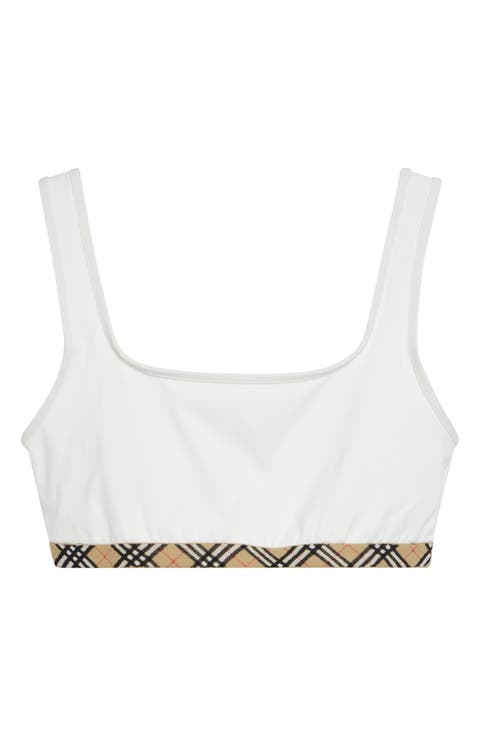 Samphire Check Trim Bikini Top