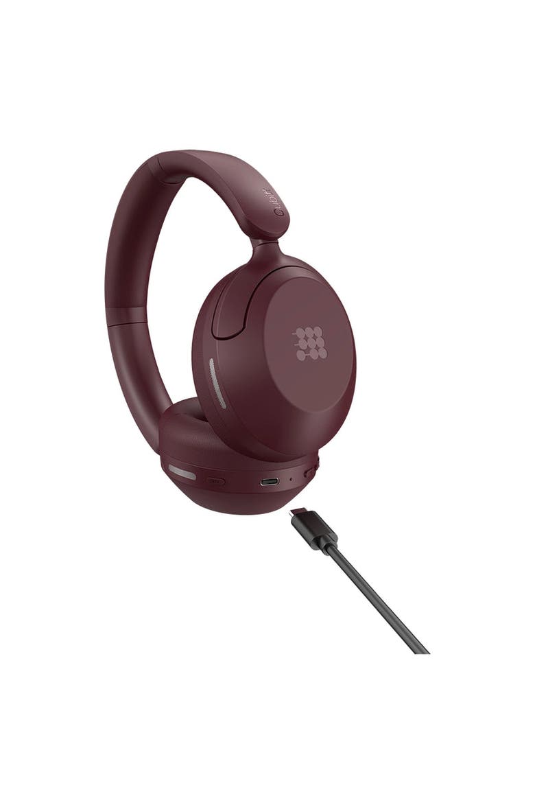 Power Headphones with Hybrid Anc, 60H Battery, Foldable Design & Immersive Sound for Travel, Work, and Everyday Use, Alternate, color, Burgundy
