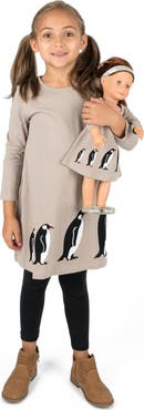 Leveret Girls Cotton Dress with Matching Doll Dress, Printed Design