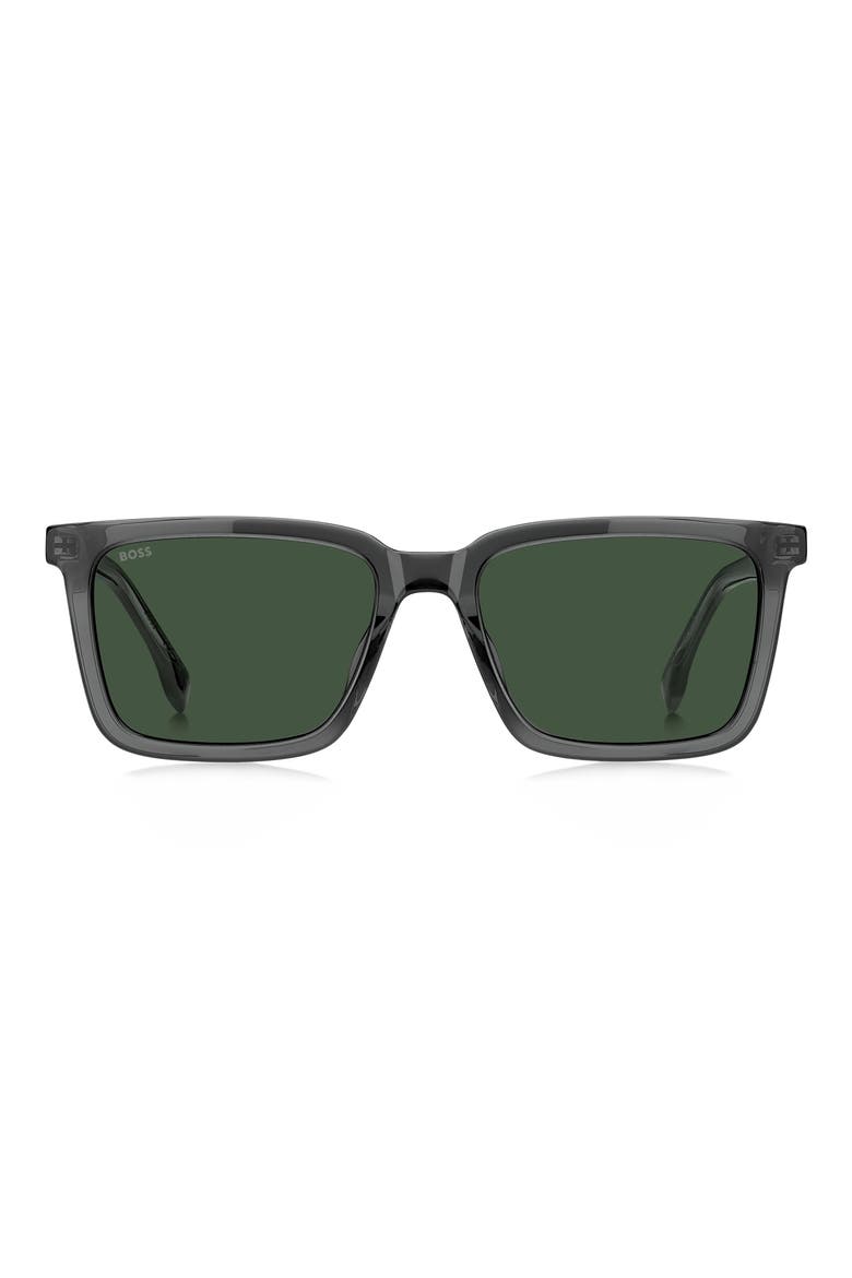 55mm Sunglasses, Main, color, GREEN/ GREEN