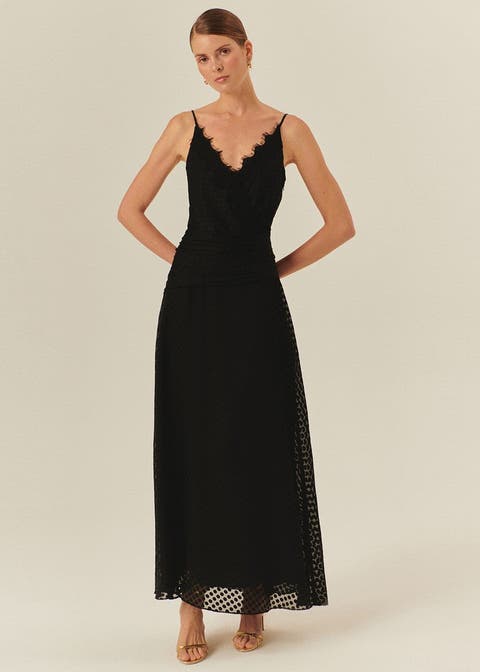 Emely Sleeveless Polka Dot Maxi Dress