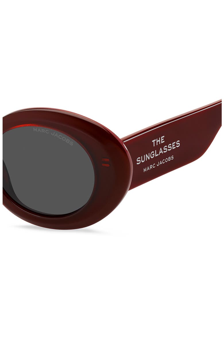 47mm Round Sunglasses, Alternate, color, BURGUNDY RED