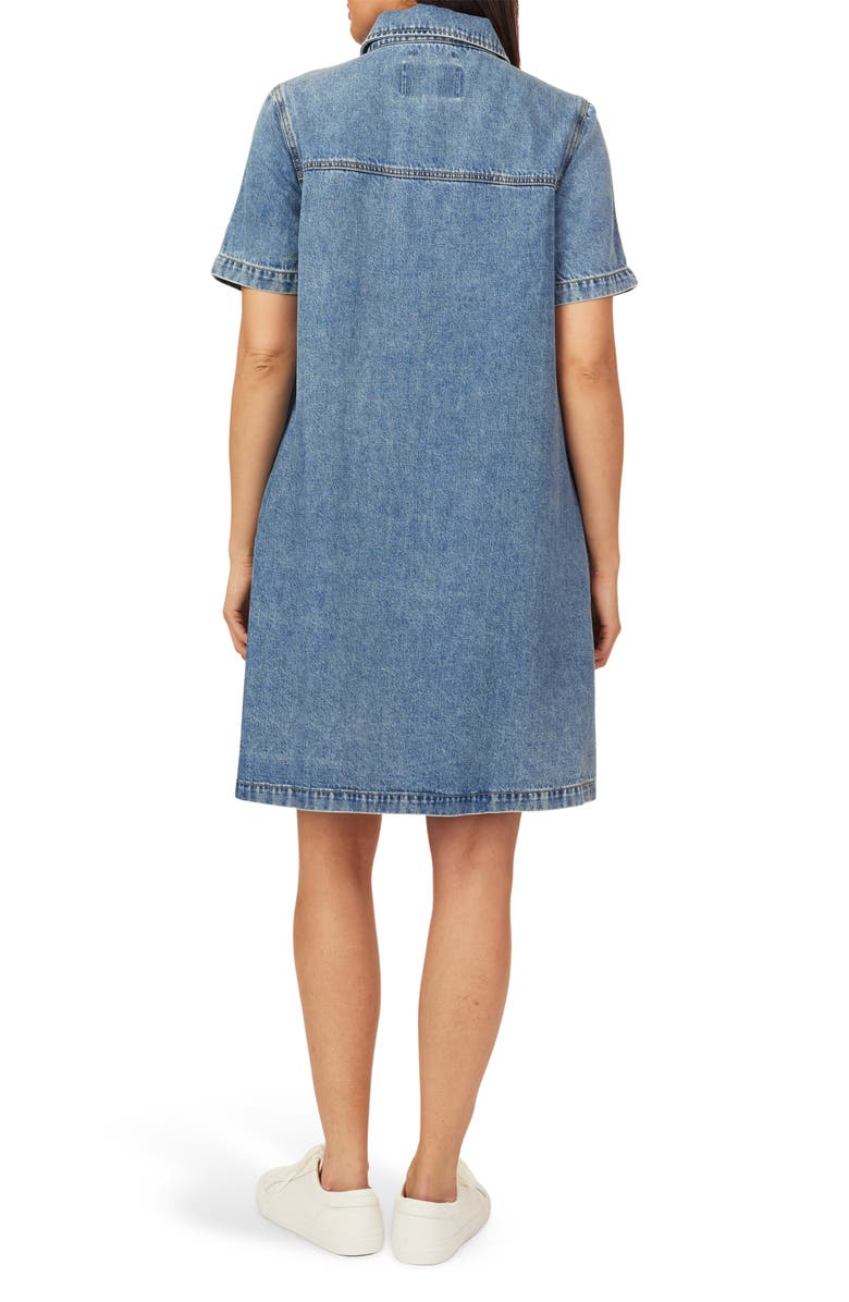 Scotch & Soda Short Sleeve Denim Polo Dress, Alternate, color, Beverly Hills