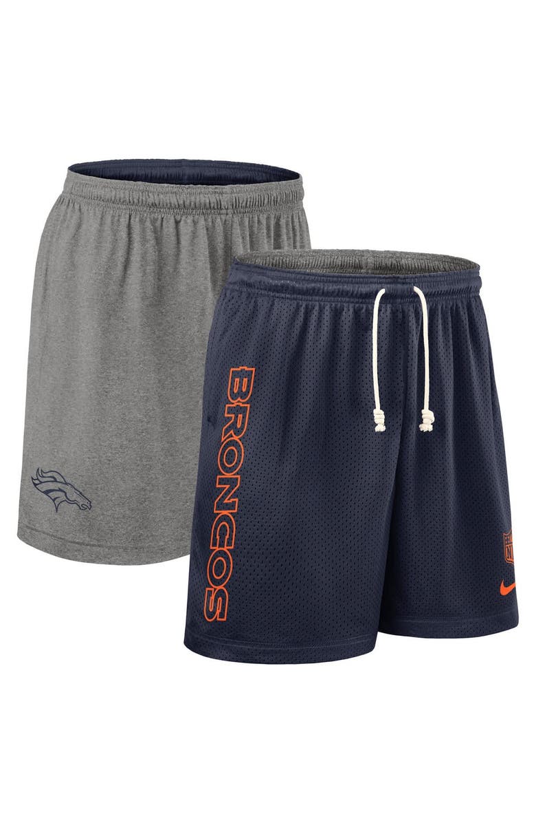 Nike Men's Nike Navy Denver Broncos Sideline Reversible Performance Shorts, Main, color, Navy
