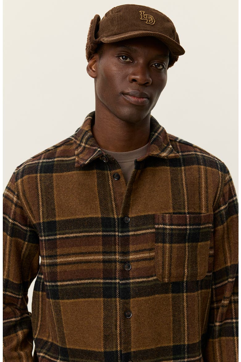 Kaleb Check Wool Blend Overshirt, Alternate, color, MONKS ROBE