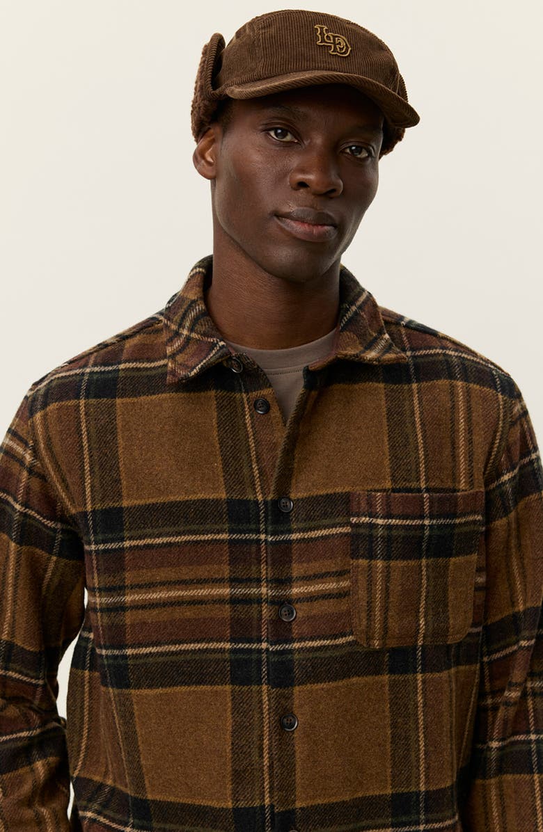 Les Deux Kaleb Check Wool Blend Overshirt, Alternate, color, Monks Robe
