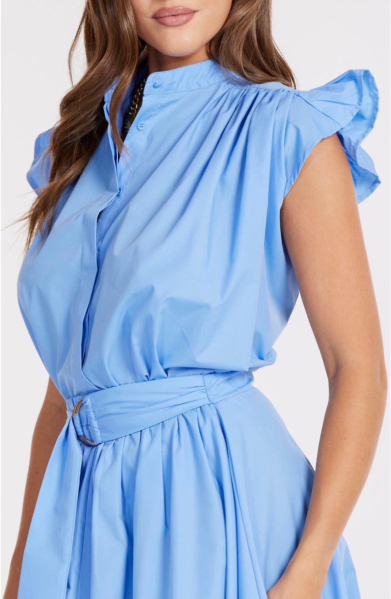Bishop + Young Camryn Flutter Sleeve Poplin Top, Alternate, color, Azure