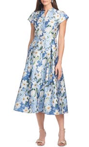 Sachin & Babi Martine Floral Print Belted Midi Dress