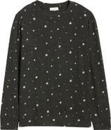 Loveappella Star Print Long Sleeve Brushed Jersey Top