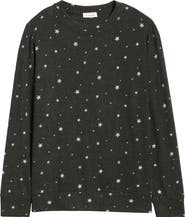 Loveappella Star Print Long Sleeve Brushed Jersey Top