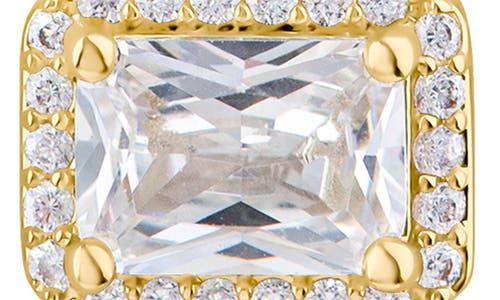 Cz By Kenneth Jay Lane Cubic Zirconia Halo Drop Earrings In Gold