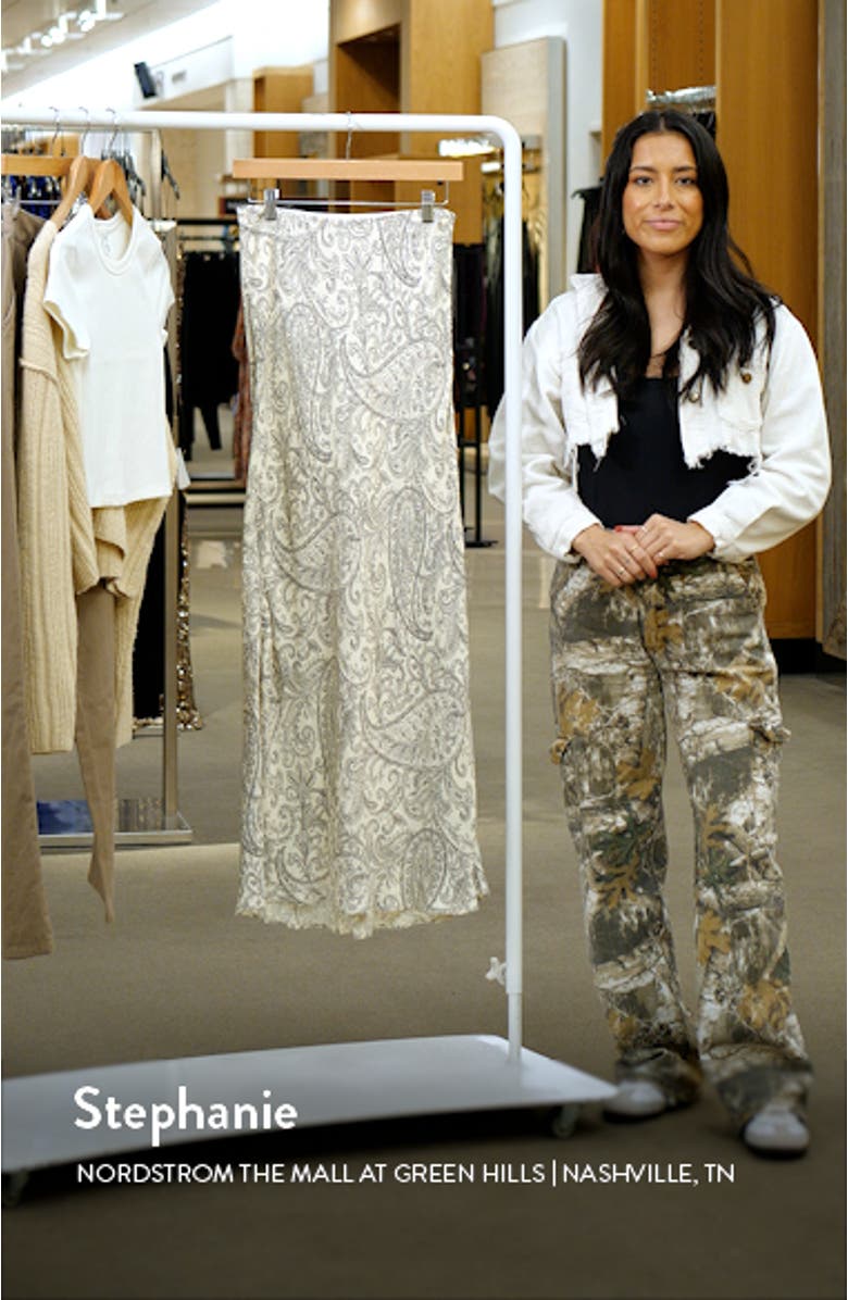 Paisley Print High Waist Maxi Skirt, sales video thumbnail