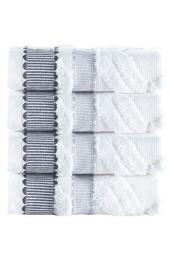 Brooks Brothers Large Square 4-pack Turkish Cotton Washcloths In White