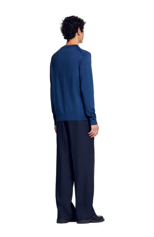 Sandro Fine Knit Sweater In Royal Blue