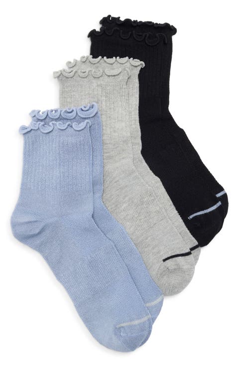 Athleisure Lettuce Edge Assorted 3-Pack Ankle Socks