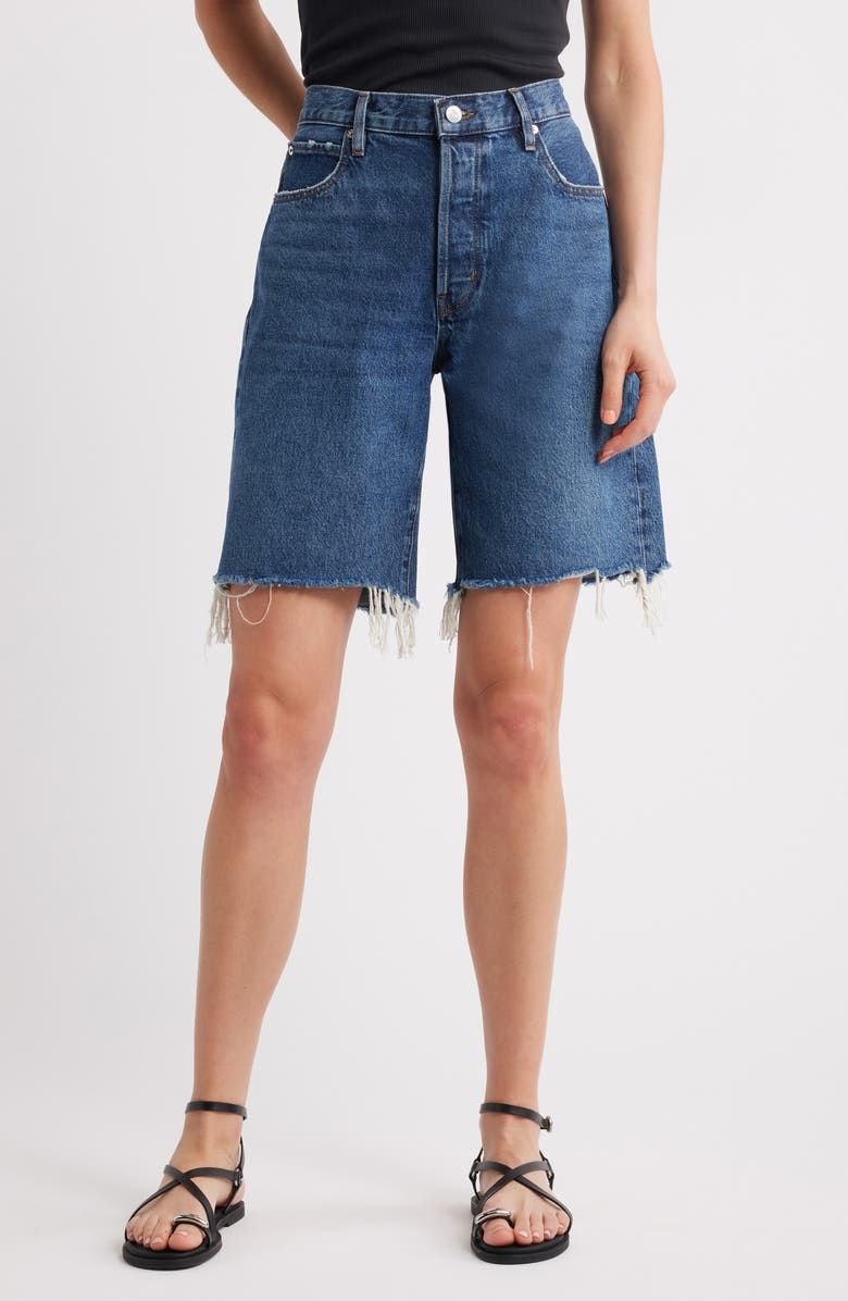 FRAME The Leisure Raw Hem Denim Shorts, Main, color, Nostalgia