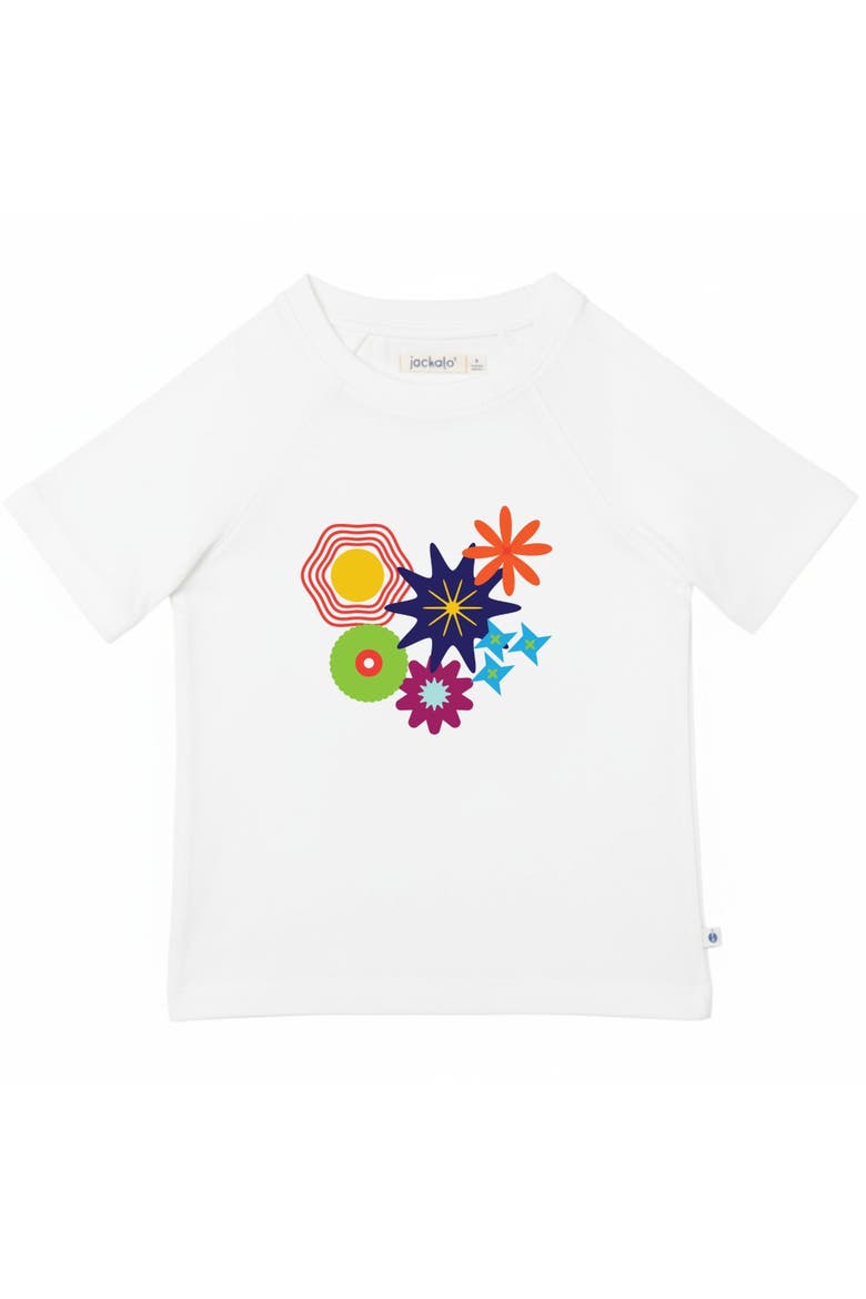 Kids' Organic Cotton Flowers Graphic T-Shirt, Main, color, White