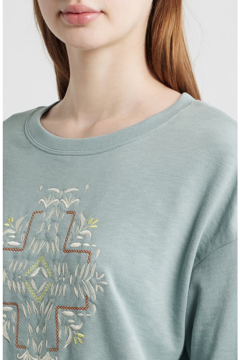 Embroidered Cotton Sweatshirt, Alternate, color, SAGE
