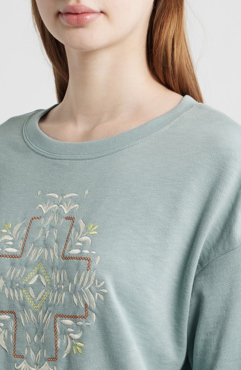 Pendleton Embroidered Cotton Sweatshirt, Alternate, color, Sage