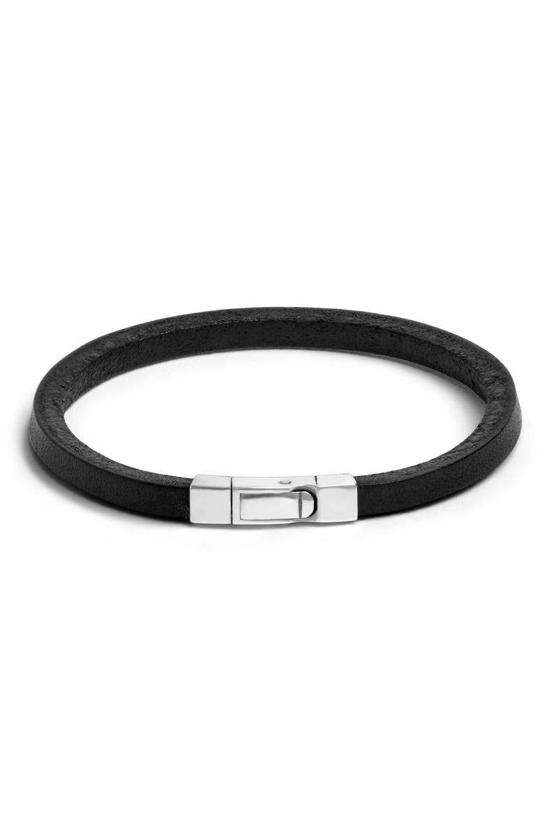 Jonas Studio Men's Squared Leather Bracelet, Main, color, Jet
