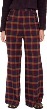 Lily and Lionel London Damson High Waisted Tartan Print Trouser