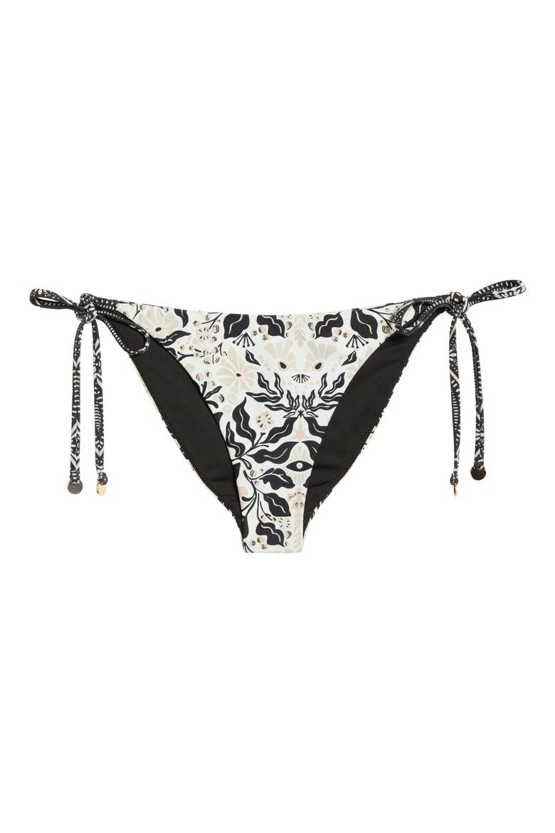 Benni Side Tie Bikini Bottoms, Alternate, color, BLACK COMBO