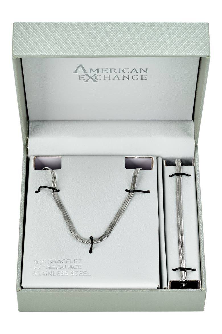 Men's Snake Chain Necklace, Main, color, SILVER