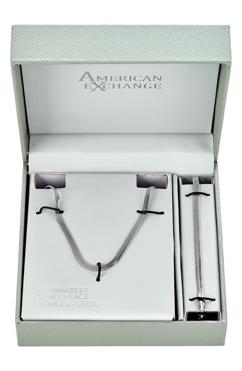 AMERICAN EXCHANGE Men's Snake Chain Necklace, Main, color, Silver